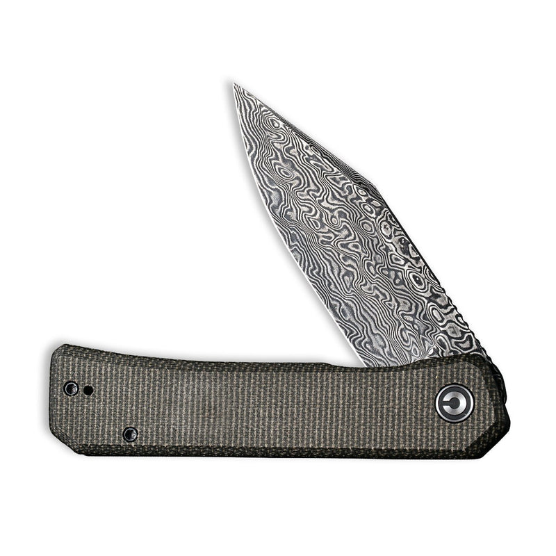 CIVIVI Relic Flipper Knife Micarta Handle (3.48" Damascus Blade) C20077B-DS1
