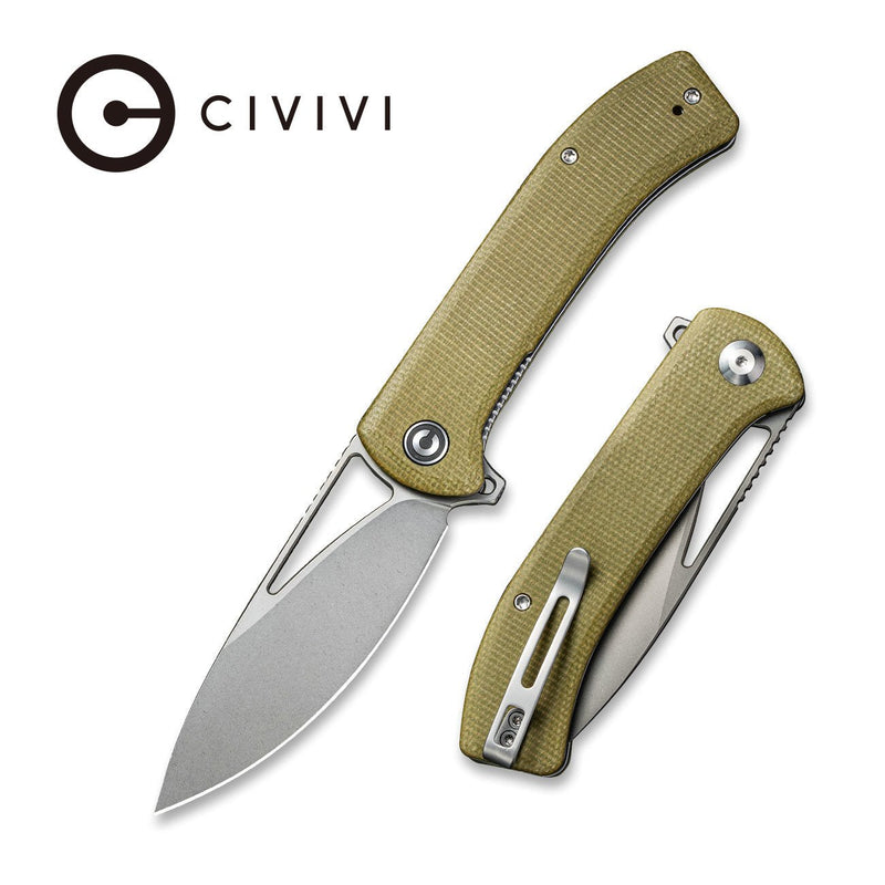 CIVIVI Riffle Flipper Knife Micarta Handle (3.46" 14C28N Blade) C2024B