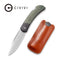 CIVIVI Rustic Gent Lock Back Knife Micarta Handle With Carbon Fiber Bolster (2.97" D2 Blade) C914B