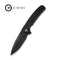 CIVIVI Sample Flipper & Button Lock & Thumb Stud Knife Black Aluminum Handle With Black FRN Integral Spacer (3.7" Black Stonewashed Nitro-V Blade) C22025D Sample1
