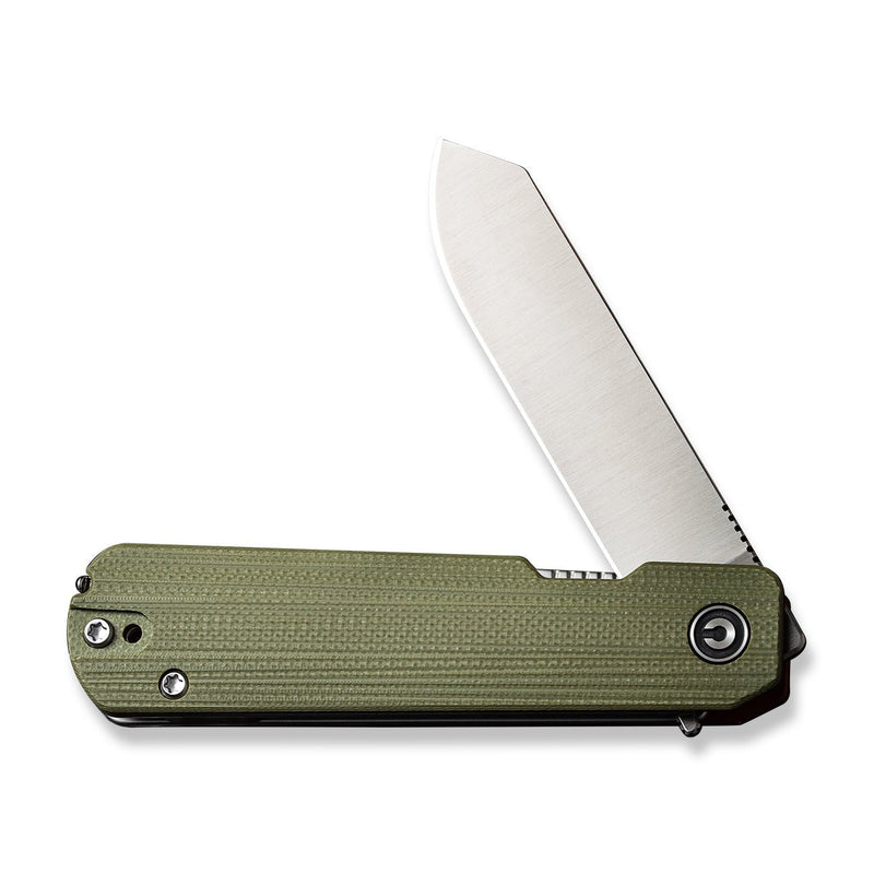 CIVIVI Sendy Flipper Knife Milled Green/Red G10 Handle (2.83" Satin Finished Nitro-V Blade) C21004B-1, Includes 1PC Steel Tweezers & Toothpick In The Handle
