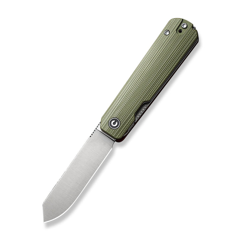CIVIVI Sendy Flipper Knife Milled Green/Red G10 Handle (2.83" Satin Finished Nitro-V Blade) C21004B-1, Includes 1PC Steel Tweezers & Toothpick In The Handle
