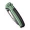 CIVIVI Sentinel Strike Flipper & Button Lock Knife Green Aluminum Handle With Black FRN Integral Spacer (3.7" Damascus Blade) C22025B-DS1