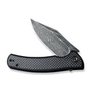 CIVIVI Sinisys Flipper Knife Carbon Fiber Overlay On G10 With Stainless Steel Lock Side Handle (3.7" Damascus Blade) C20039-DS1