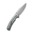 CIVIVI Sinisys Flipper Knife Micarta With Steel Lock Side Handle (3.7" 14C28N Blade) C20039-2