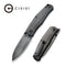 CIVIVI Sokoke Front Flipper & Thumb Stud Knife Micarta Handle (3.35" Damascus Blade) C22007-DS1