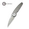CIVIVI Starflare Flipper Knife Gray Aluminum Handle (3.3" Satin Finished Nitro-V Blade) C23052 Sample2