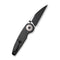 CIVIVI Starflare Thumb Stud & Button Lock Knife Black Aluminum Handle (3.3" Black Stonewashed Nitro-V Blade, Satin Flat) C23052-1