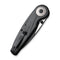 CIVIVI Starflare Thumb Stud & Button Lock Knife Black Aluminum Handle (3.3" Black Stonewashed Nitro-V Blade, Satin Flat) C23052-1