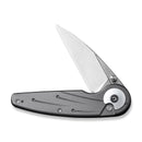 CIVIVI Starflare Thumb Stud & Button Lock Knife Gray Aluminum Handle (3.3" Satin Finished Nitro-V Blade) C23052-2