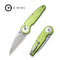 CIVIVI Starflare Thumb Stud & Button Lock Knife Lime Green Aluminum Handle (3.3" Satin Finished Nitro-V Blade) C23052-3