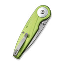 CIVIVI Starflare Thumb Stud & Button Lock Knife Lime Green Aluminum Handle (3.3" Satin Finished Nitro-V Blade) C23052-3