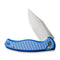CIVIVI Stormhowl Flipper & Button Lock Knife Milled Bright Blue Aluminum Handle, Satin Flat (3.3" Satin Finished Nitro-V Blade) C23040B-2