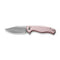 CIVIVI Stormhowl Flipper & Button Lock Knife Milled Light Pink Aluminum Handle (3.3" Satin Finished Nitro-V Blade) C23040B-3