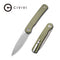 CIVIVI Stylum Front Flipper And Slip Joint Knife Micarta Handle (2.96" 10Cr15CoMoV Blade) C20010B-B