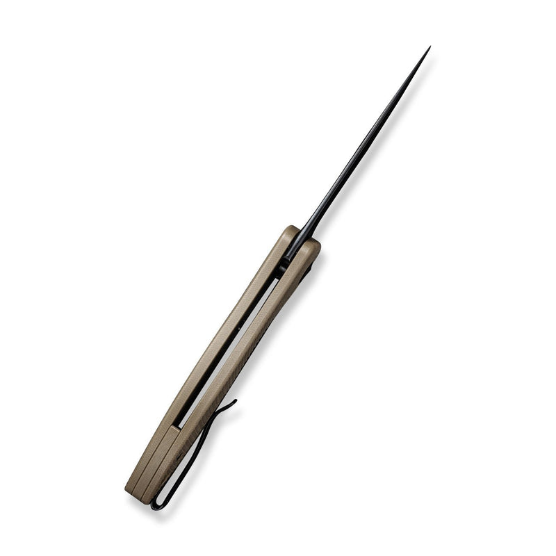 CIVIVI Synergy3 Flipper Knife Tan G10 Handle (3.24" Black Stonewashed Nitro-V Blade) C20075D-2