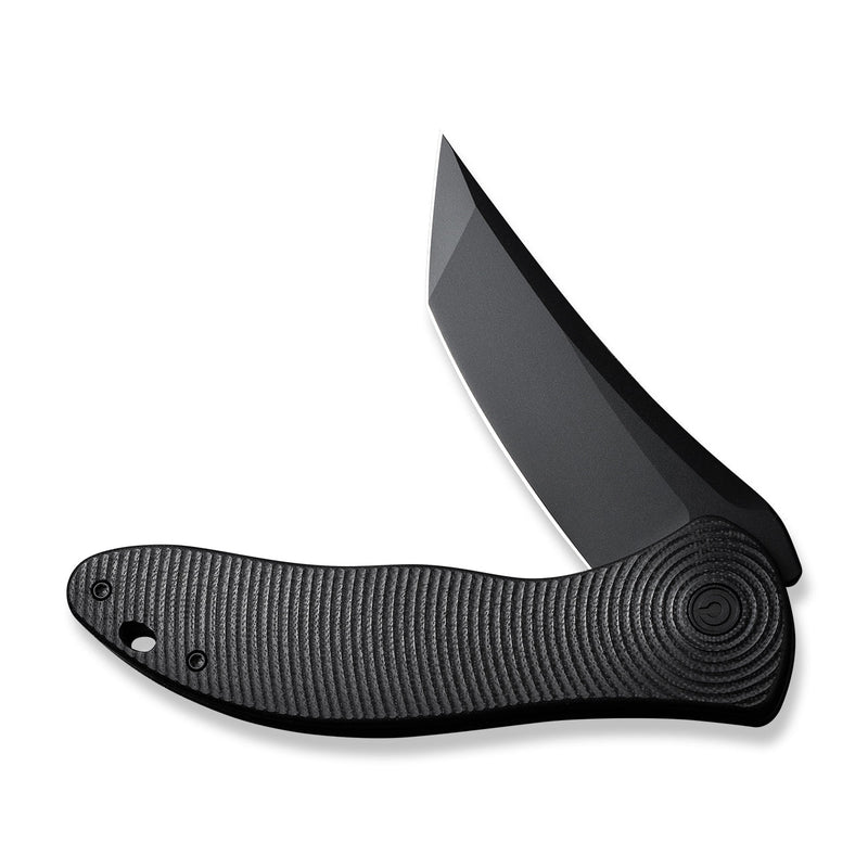 CIVIVI Synergy4 Flipper Knife Black G10 Handle (3.94" Black Nitro-V Blade, Tanto) C21018B-1