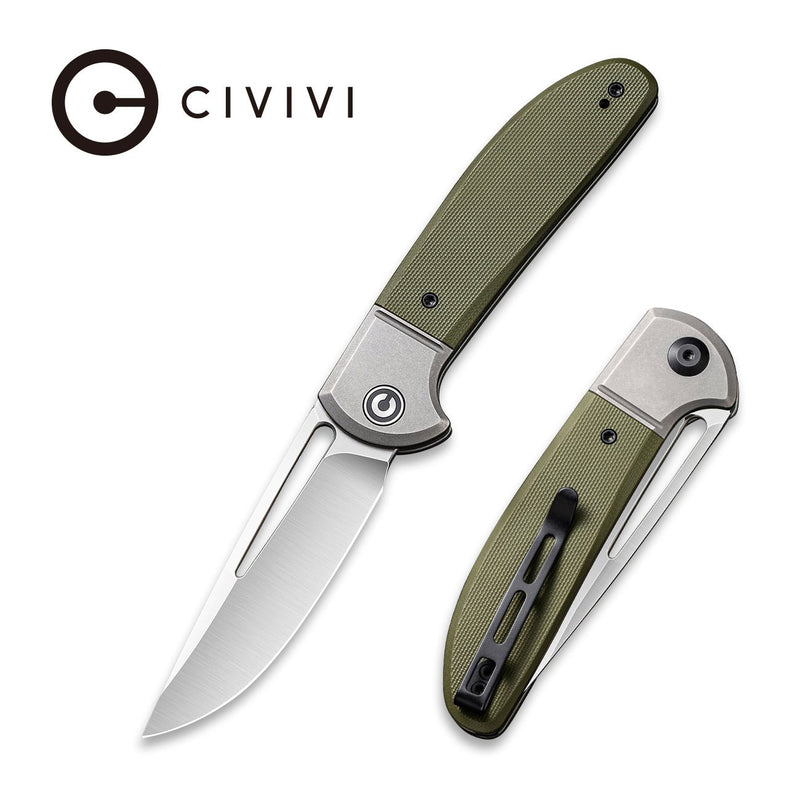 CIVIVI Trailblazer XL Slip Joint Knife G10 Onlay On Stainless Steel Handle (3.46" D2 Blade) C2101A