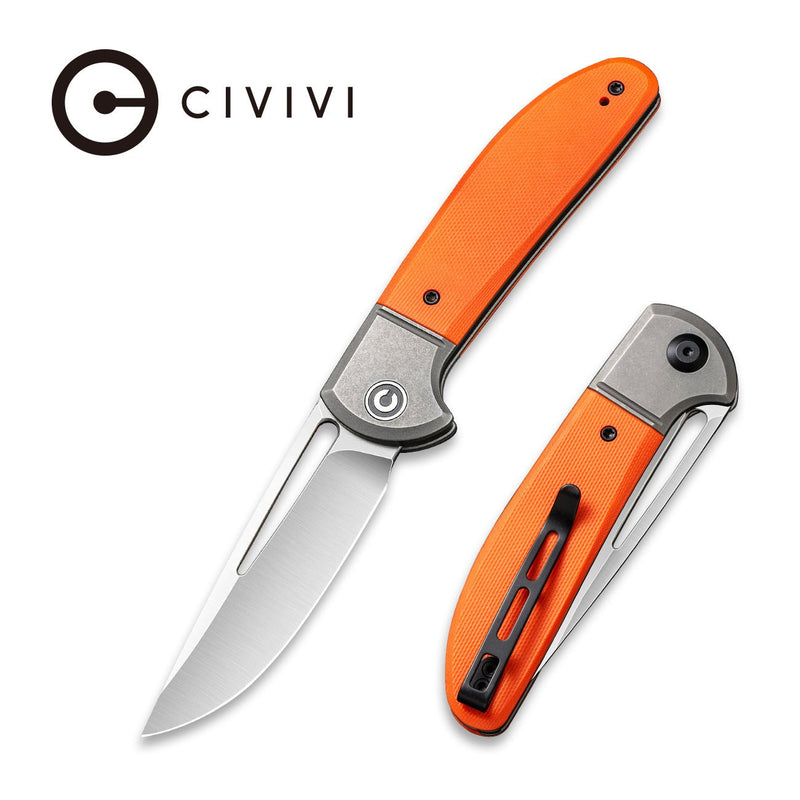 CIVIVI Trailblazer XL Slip Joint Knife G10 Onlay On Stainless Steel Handle (3.46" D2 Blade) C2101B