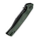 CIVIVI Tranquil Flipper Knife Green Canvas Micarta Handle (3.7" Black Hand Rubbed Damascus Blade) C23027-DS1