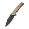 CIVIVI Tranquil Flipper Knife Tan G10 Handle (3.7" Black 14C28N Blade) C23027-3