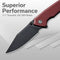 CIVIVI Tranquil Flipper & Thumb Stud Knife Burgundy G10 Handle (3.7" Black 14C28N Blade) C23027-2