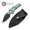 CIVIVI Typhoeus Adjustable Fixed Blade Knife Green Aluminum Handle (2.27" Black Stonewashed 14C28N Blade) C21036-4