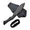 CIVIVI Vaquita II Fixed Blade Knife Dark Green Canvas Micarta Handle (3.2" Black Stonewashed Nitro-V Blade) C047C-3