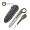 CIVIVI Varius Fixed Blade Knife OD Green G10 Ring Handle (3.26" Stonewashed D2 Dull Trainer Blade) C22009C-2, With An Extra Conventional Handle, 1PC Black Kydex Sheath & Steel Clip