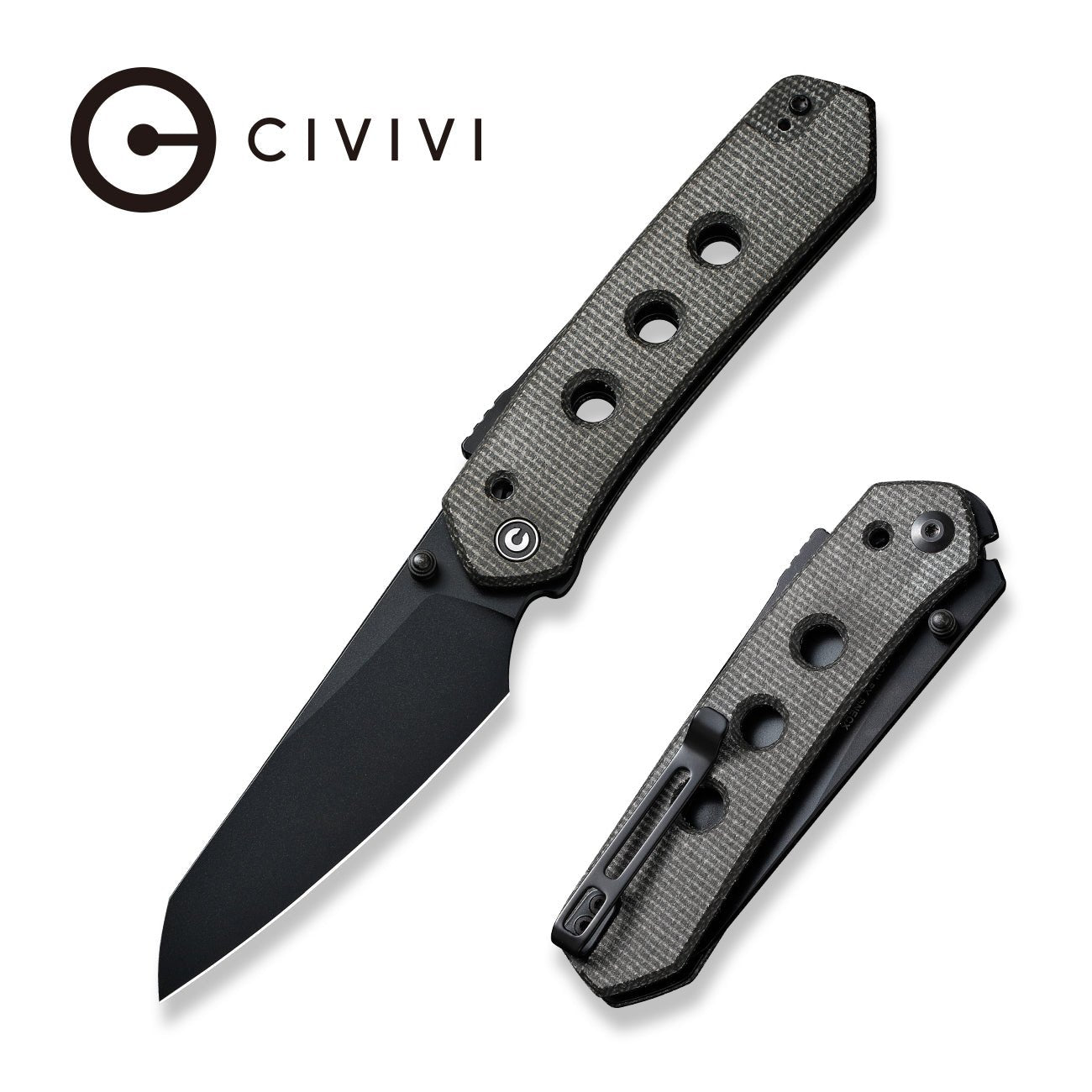 CIVIVI Vision FG Thumb Stud Knife Micarta Handle Nitro-V Blade