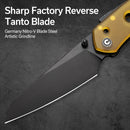 CIVIVI Vision FG Thumb Stud & Superlock Knife Bead Blasted Ultem Handle (3.54" Black Nitro-V Blade) C22036-6