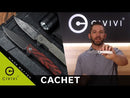 CIVIVI Cachet Flipper Knife Stainless Steel & Canvas Micarta Handle (3.48" Damascus Blade) C20041B-DS1