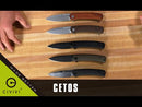 CIVIVI Cetos Flipper Knife Carbon Fiber & Stainless Steel Handle (3.48" Damascus Blade) C21025B-DS1