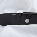 Qubit Button Lock & Thumb Stud Knife Aluminum Handle (2.98" 14C28N Blade) C22030E